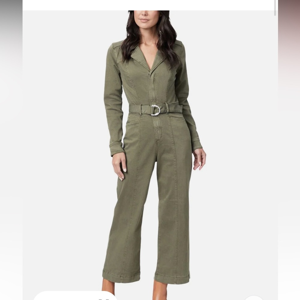 PAIGE Sage Green Belted Jumpsuit - Size 2/xs/s